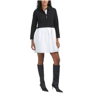 ENGLISH FACTORY Mixed Media Mini Dress